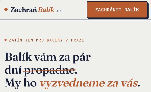Náhled webu zachranbalik.cz